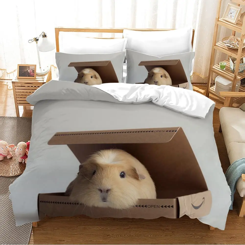 

Guinea Pig Duvet Cover Set Cute Kawaii Wild Animal King Queen Size For Kids Boys Girls Polyester Comforter Cover With Pillowcase