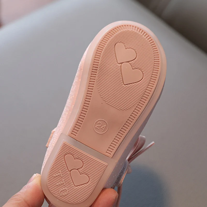 Children Girls Shoes Non-Slip Soft Bottom Spring Summer Kids British Style Fashion Bowknot Design Elegant Leather Shoes