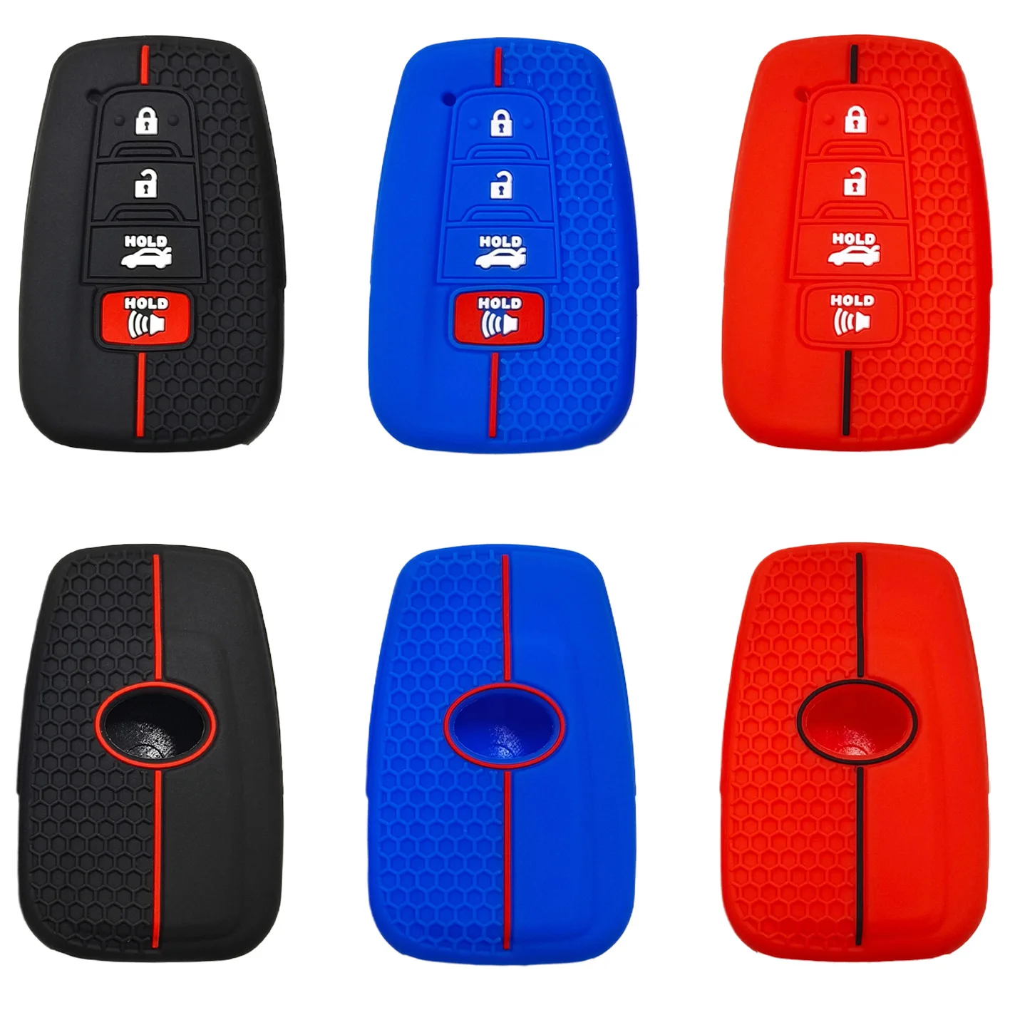 For Toyota Yize CHR remote control 4-button honeycomb pattern silicone key cover car key bag