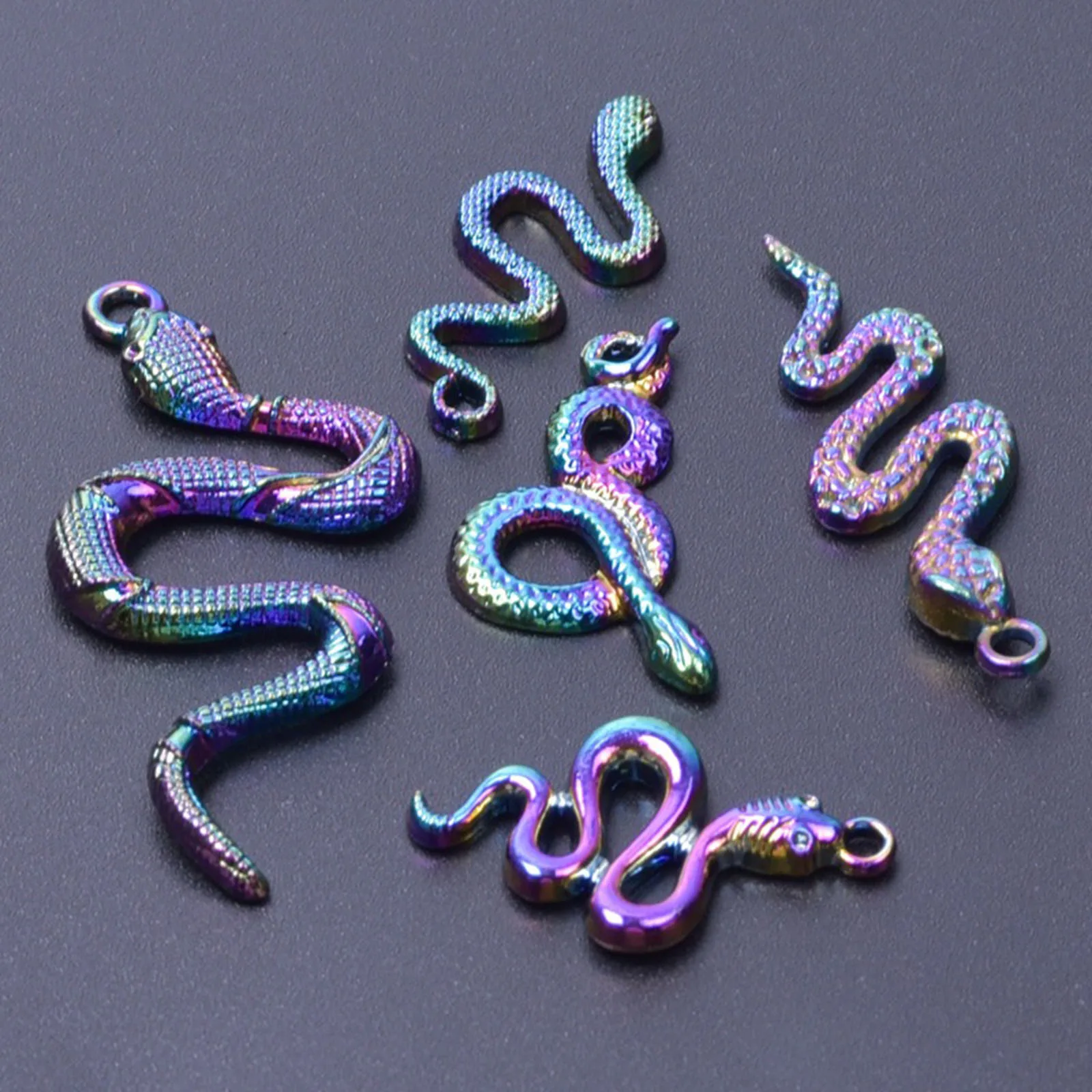 1 Set ( 5 PCs/Set) Insect Charms AB Color Snake Animal Chrams Pendants for DIY Making Necklace Bracelet Charms Fingdings