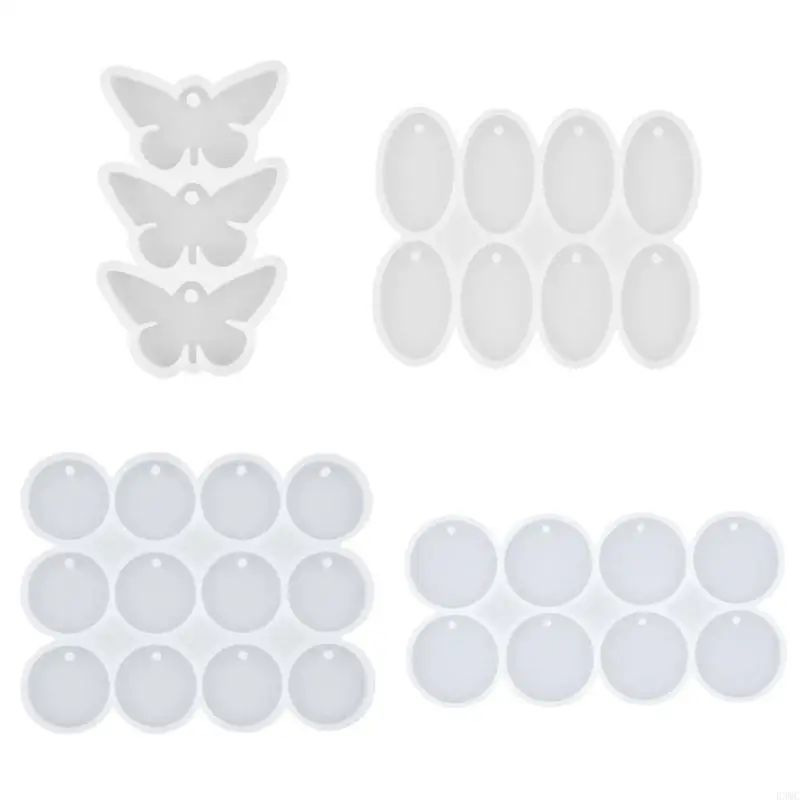 R3MC Butterfly/Round/Oval Earrings Moulds Pendants Molds Silicone Material for Charm