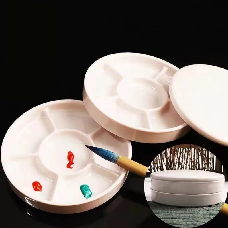 Ceramic Paint Palette gouache Tray Watercolor palette Oil Color Art Creation Durable Drawing Pallet Artists painting supplies