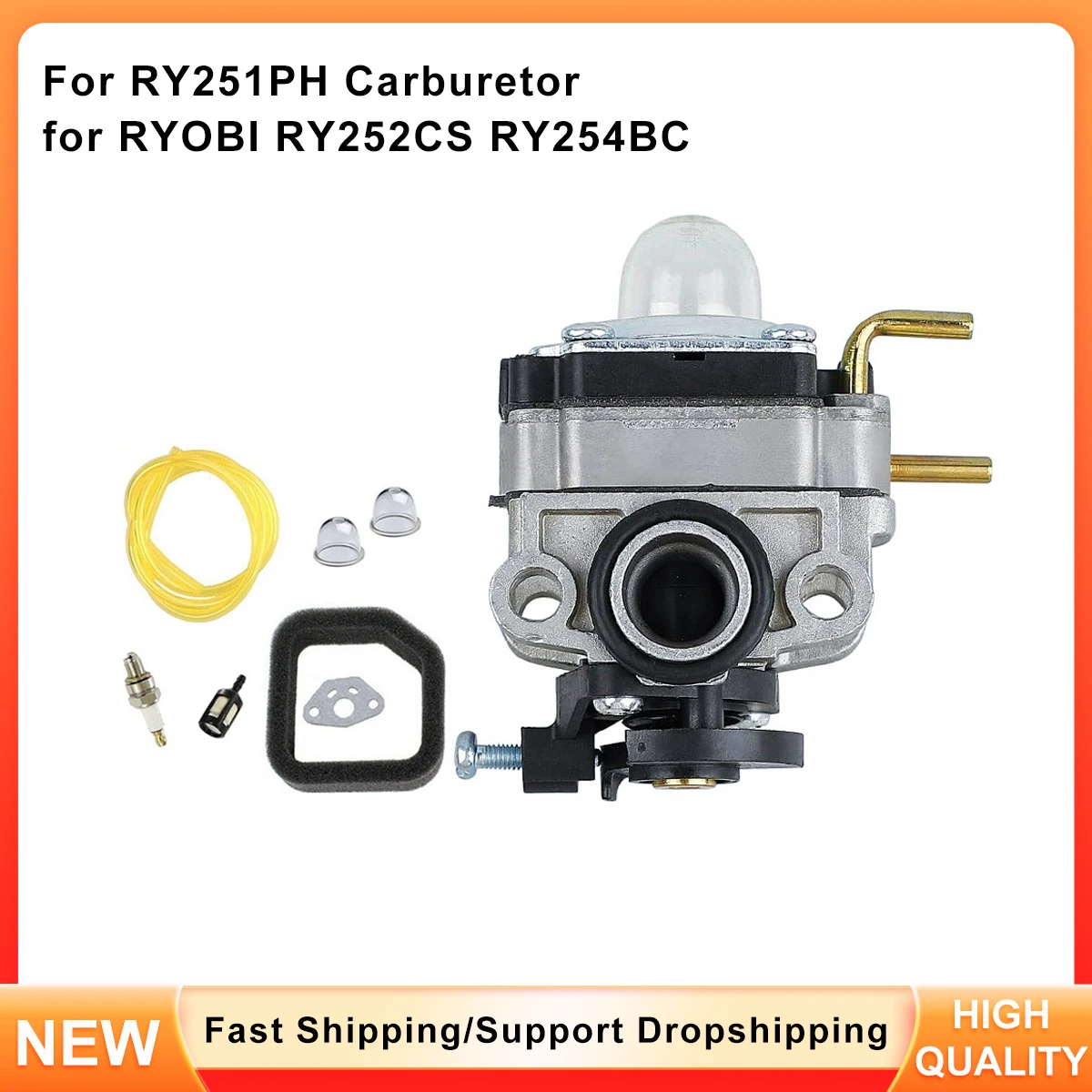 

Replacement Carburetor for Ryobi RY251PH RY252CS RY254BC 25cc String Trimmer - Part 307160001