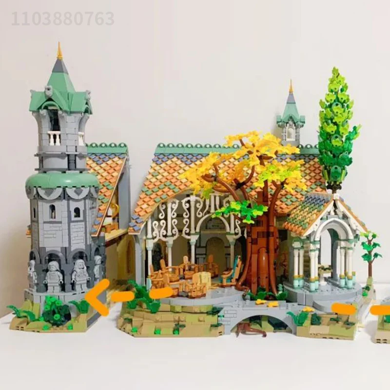 6167Pcs Creative Expert Icons Movie Lorded of Rings Castle Model Building Blocks Street View Toy Christmas Gift