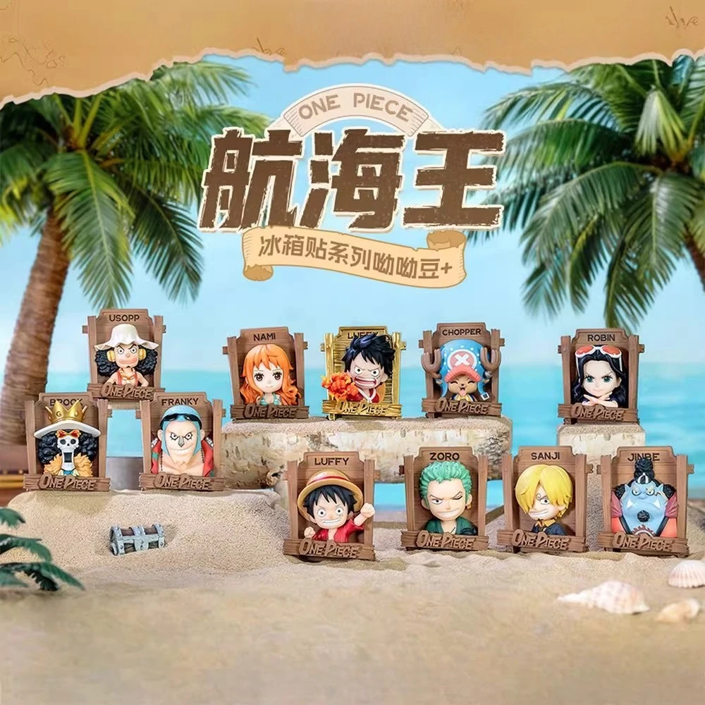 Caja Sorpresa de la Serie de Imanes para Refrigerador One Piece, Figura Magnética de Luffy, Decoración de Anime, Bolsa Sorpresa de Moda, Juguete de Regalo