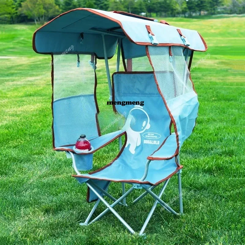 X188 Shade Footrest Folding Chair Adults Recline Camping Fishing Folding Chair Beach Relaxing Silla Plegable Lounge Furniture Ou
