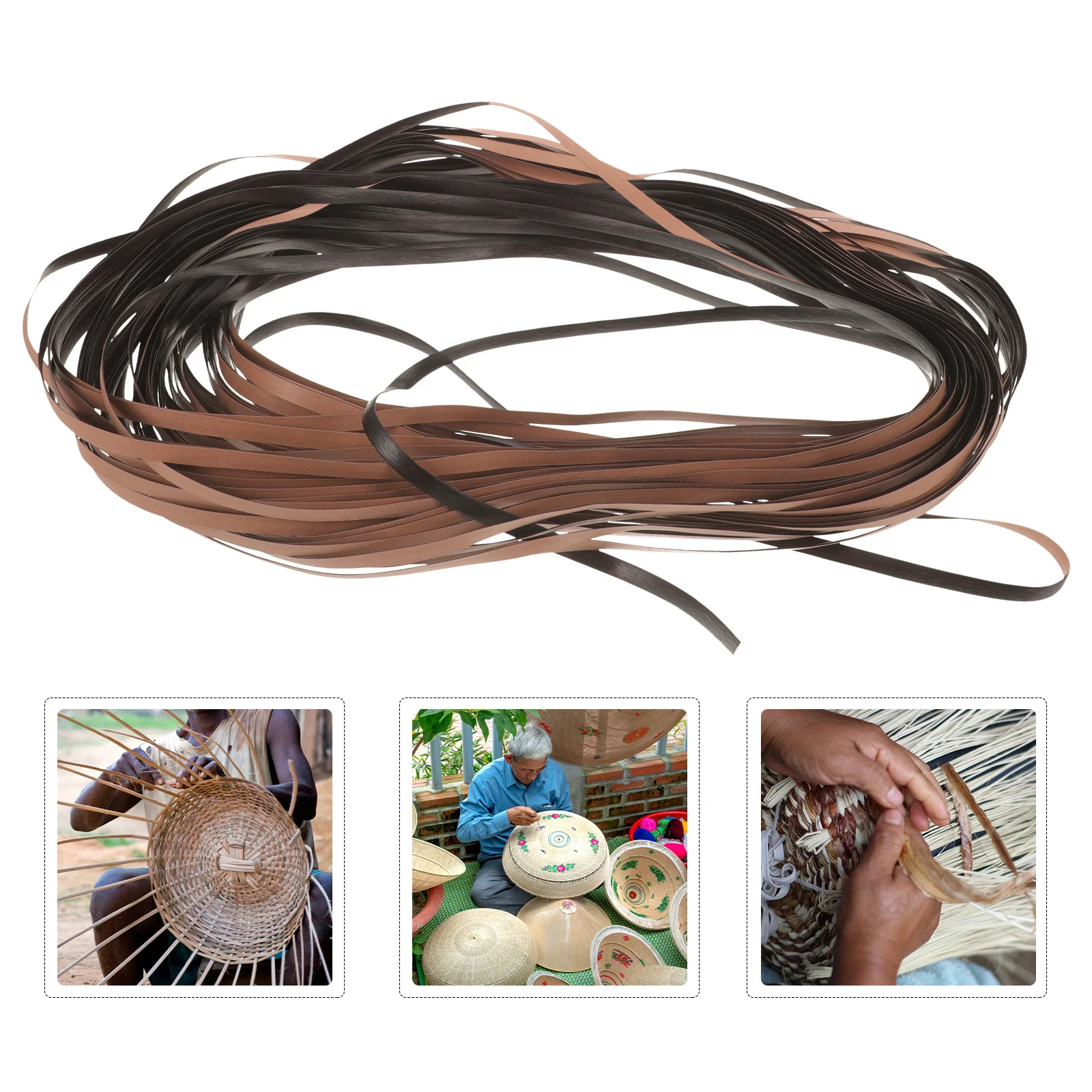 

Rattan Crafts Cane Imitation Pe Woven Strip Handicrafts Strips Basket Weaving Materials Plastic Flat Fake Decor