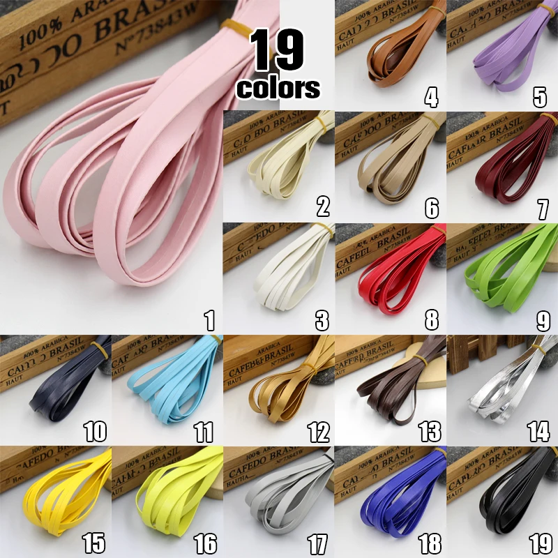 3 metry Faux Leather PU Bias Binding Tape 10mm Szycie rur DIY Craft Patchwork Tapicerka Tekstylia PU Wstążka Przycinanie
