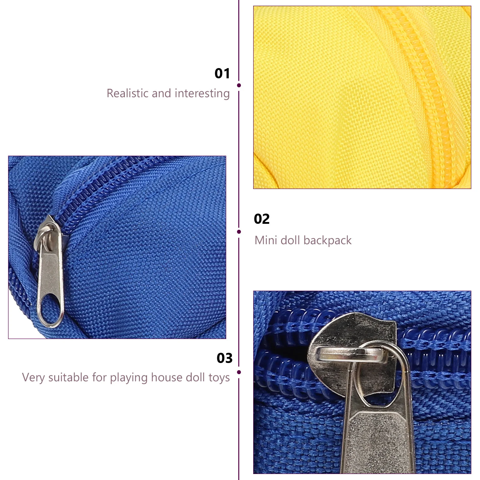 

4Pcs Adorable Zipper Backpack Miniature for Micro Scene Decoration Desktop Photography Props Handmade Craft Projects Decorative