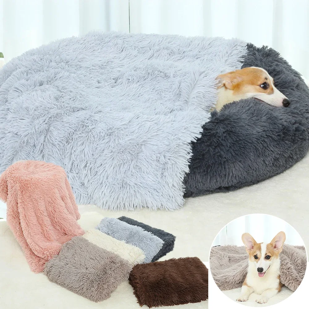 Pet Blanket Cat Winter Warm Cover Blanket Kennel Dog Pad Pet Supplies Four Seasons Dog Blanket Warm and Comfortable Multi-size