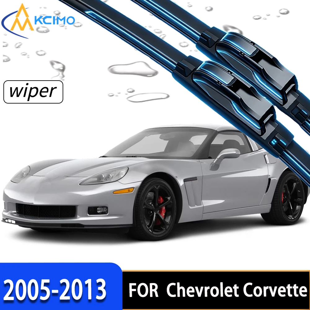 

2Pcs Front Wiper Blades For Chevrolet Corvette C6 2005-2013, Premium Durable Rubber, All-Weather Clear Windshield Wipers