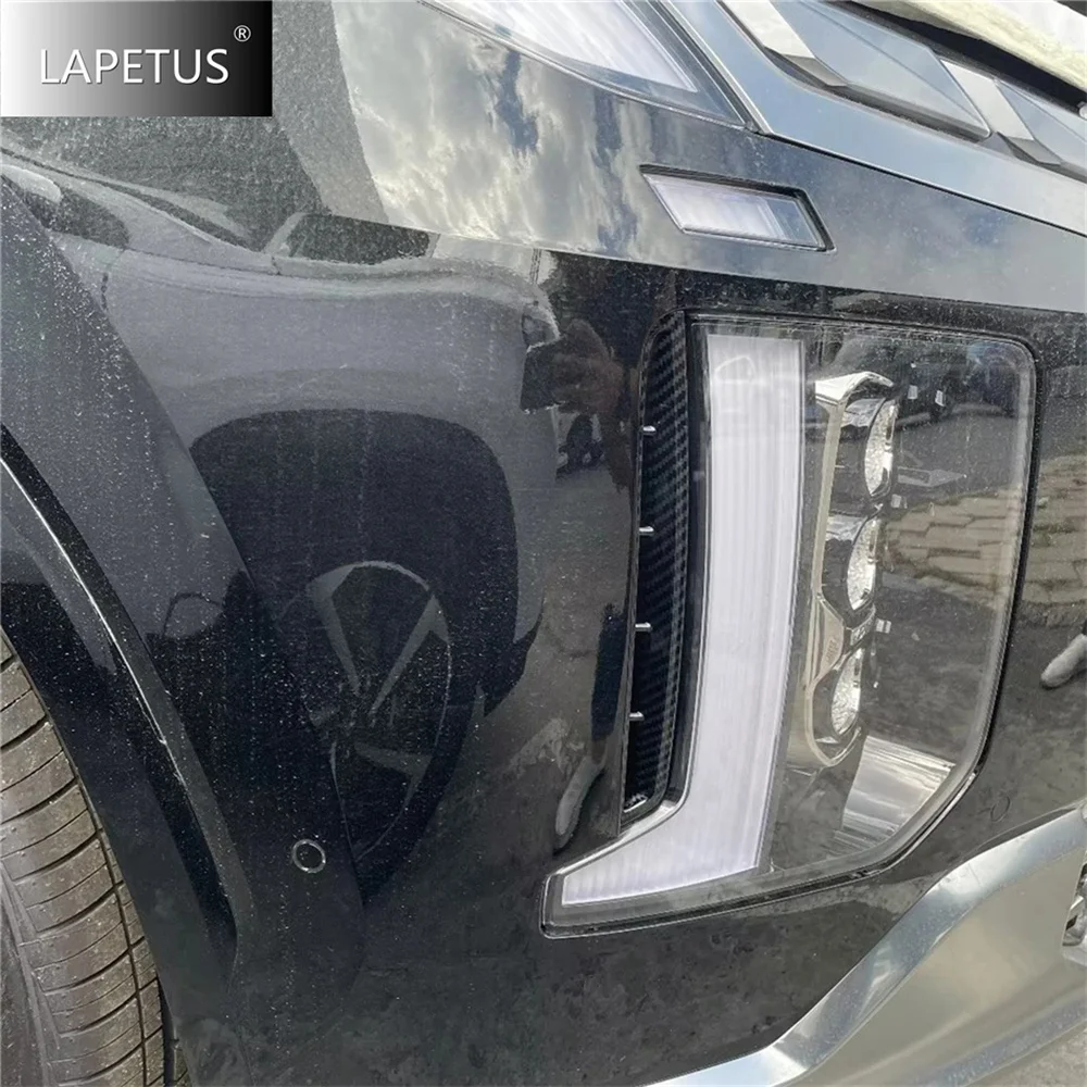 

Car Front Bumper Grille Fog Light Lamp Eyelid Eyebrow Cover Trim For Hyundai Palisade 2020 - 2023 Red / Carbon Fiber Accessories