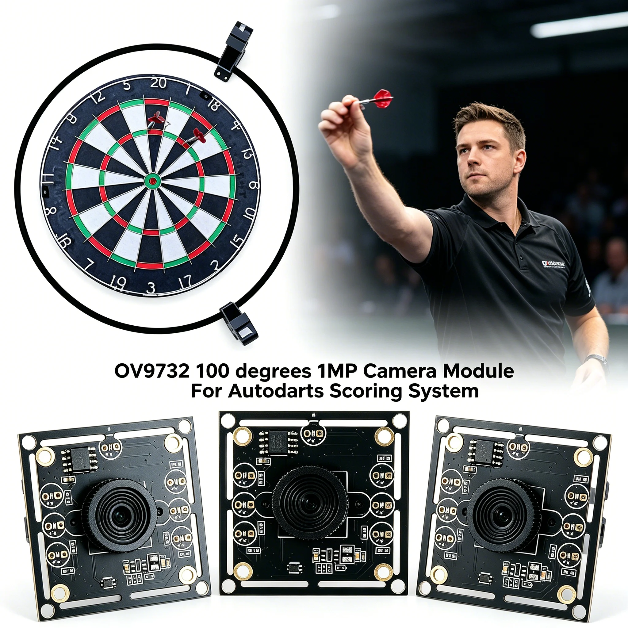 1MP OV9732 1280x720 100degree USB Camera Module For Autodarts Scoring System