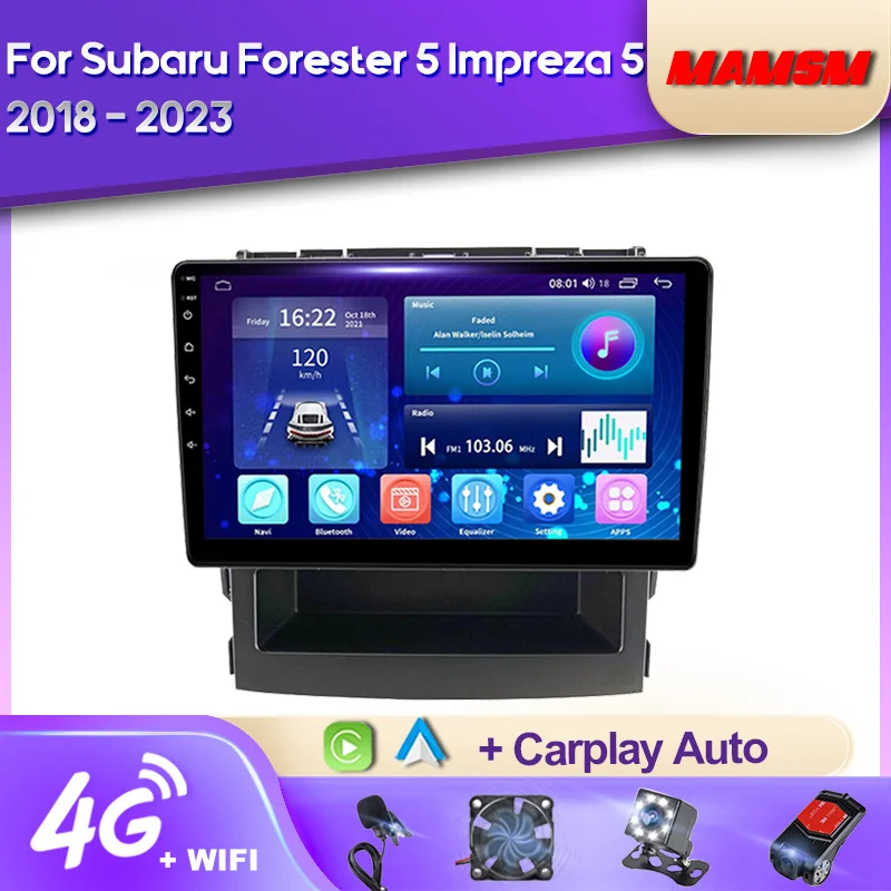 

MAMSM 2K QLED Android 12 Car Radio For Subaru Forester 5 Impreza 5 2018 - 2023 Multimedia Video Player GPS 4G Carplay Autoradio