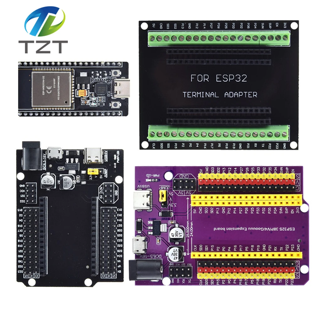 ESP32 Development Board TYPE-C/MICRO USB CP2102/CH9102 WiFi+Bluetooth Dual Core ESP32-DevKitC-32 ESP-WROOM-32 Expansion Board