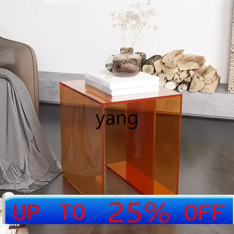 

LTT acrylic side table light luxury sofa small coffee table minimalist side Internet celebrity transparent corner table