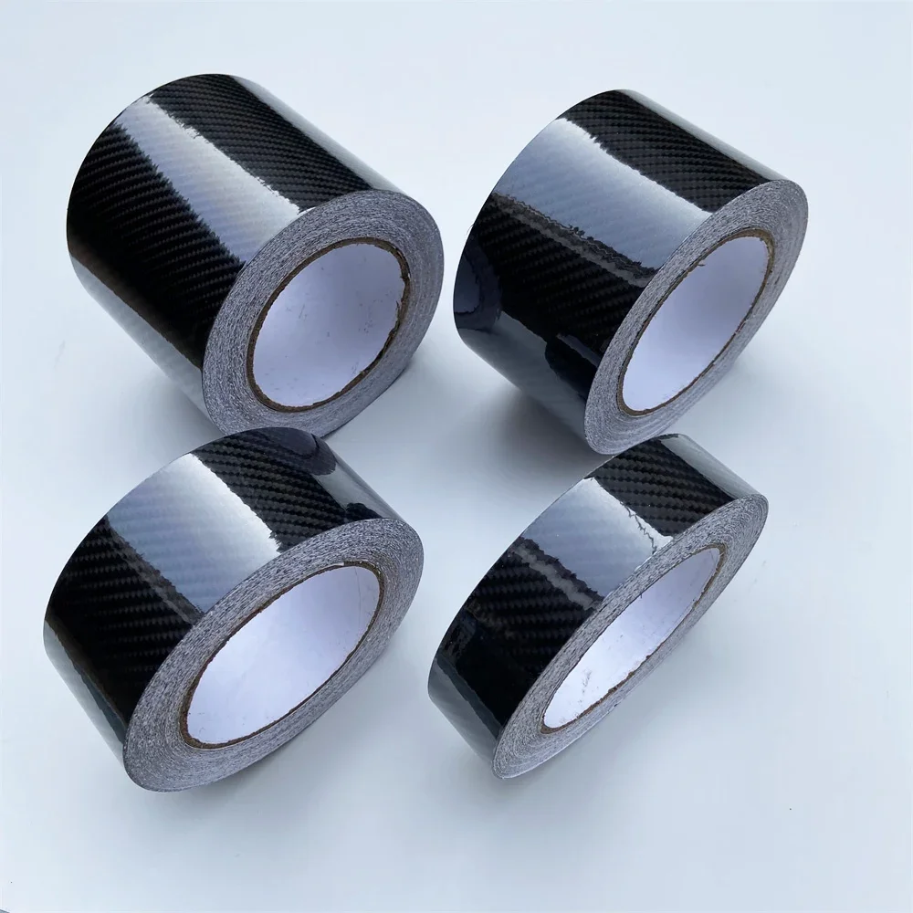 3/5/7/10CM Black Glossy 6D Carbon Fiber Vinyl Tape Roll Carbon Film Stripes Car Stickers For Pillar Hood Roof Door