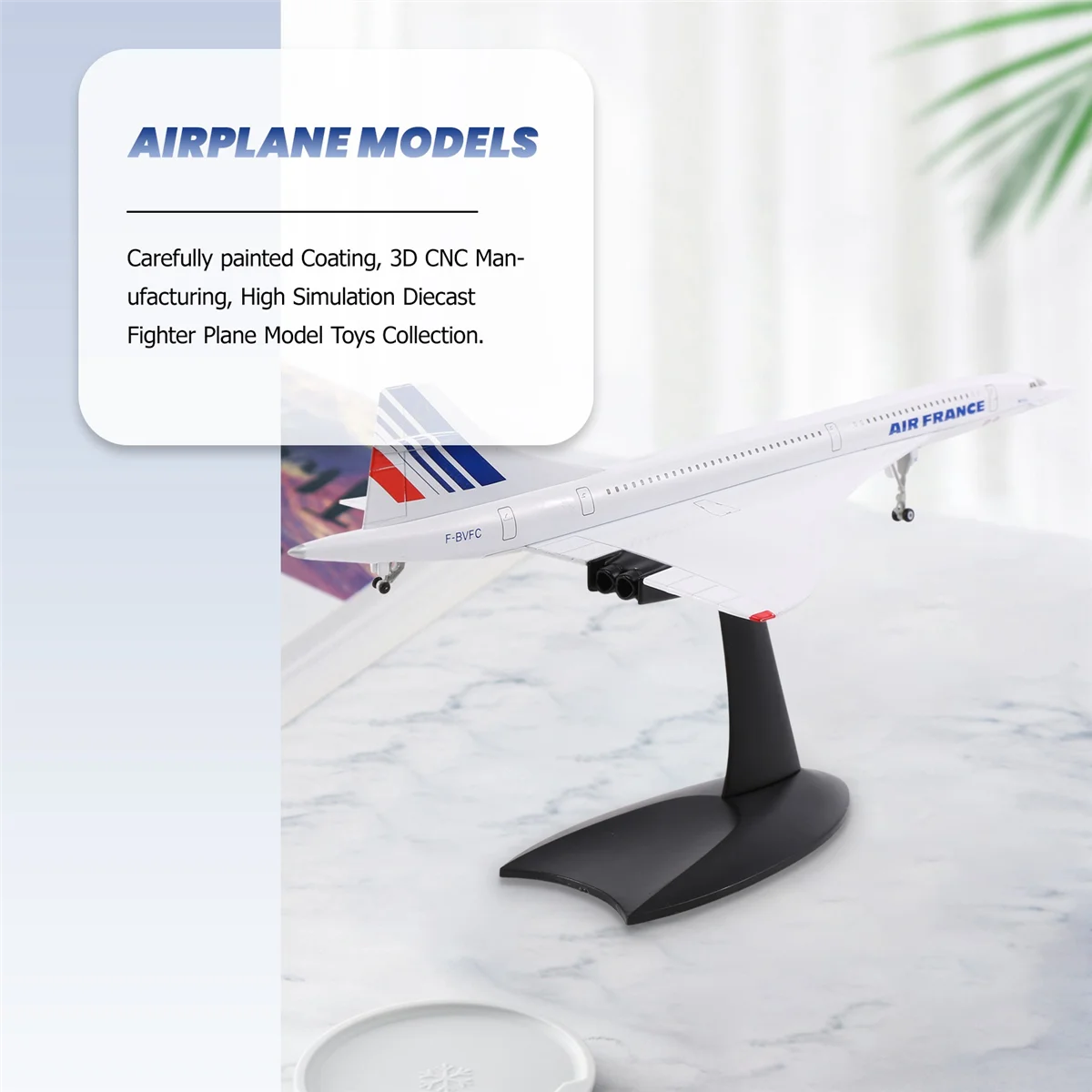 Avión de pasajeros supersónico, modelo de Air France Airways para colección de exhibición estática, 1/200