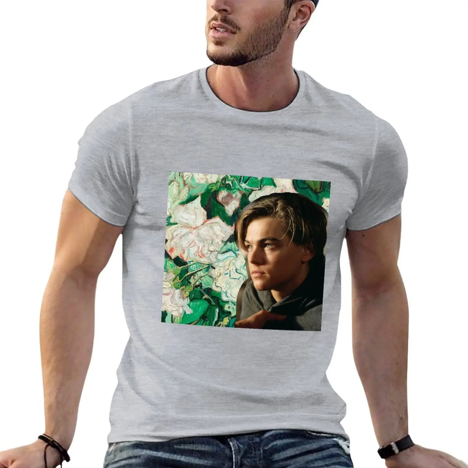 Young Leonardo DiCaprio Art T-Shirt sports fans blanks for a boy mens graphic t-shirts funny