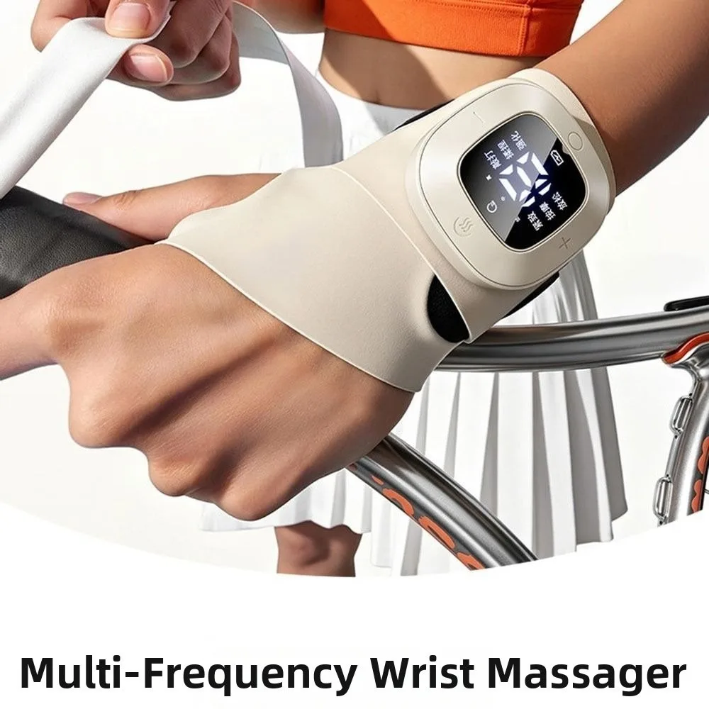 Vibration Mode EMS Wrist Massager Heat Compress USB Rechargeable Hand Massage Instrument Wireless Portable Wrist Supports Brace