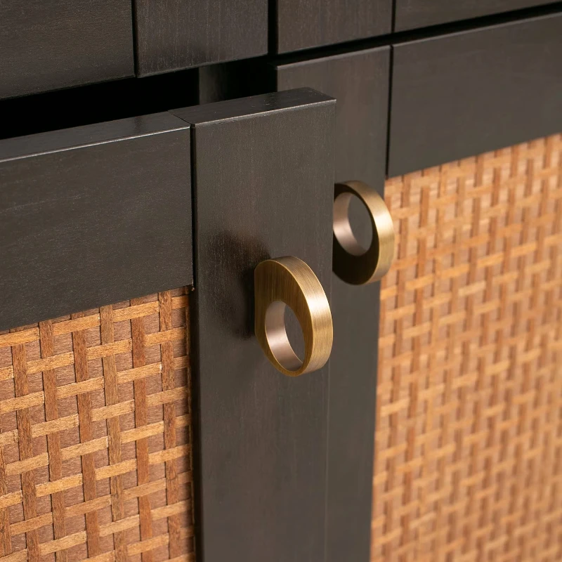 Runde Ringförmige Möbelgriffe für Kommode, Schuhkasten, Schublade, Schrank, Vintage Antik-Bronze Messing Schrank- und Garderobentürknöpfe – Detail 6