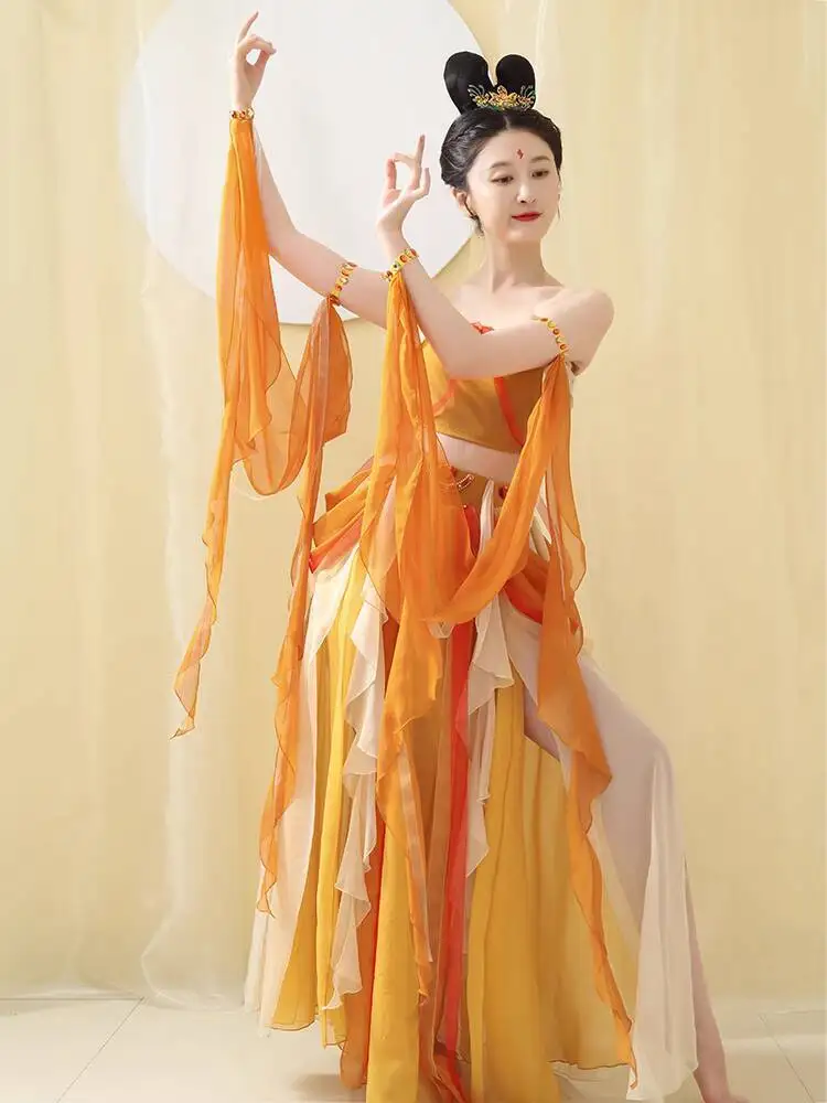 New Flying Apsaras Dunhuang Hanfu Women Sexy Exotic Charm Han Elements Princess Tianzhu Desert Western Regions Dance Costume