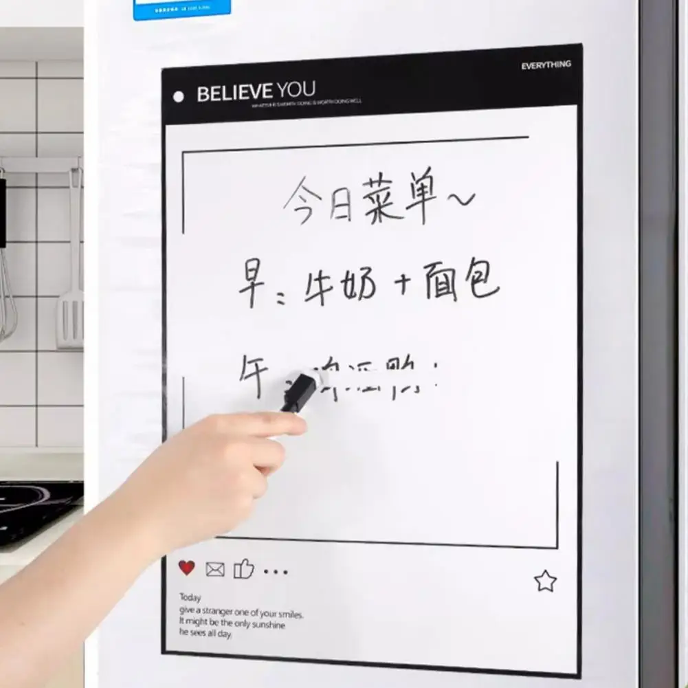 Magnetic Reminder Board Multi-purpose Magnetic Message Board with Dry Erase Surface Strong Magnet Back Reminder for Home