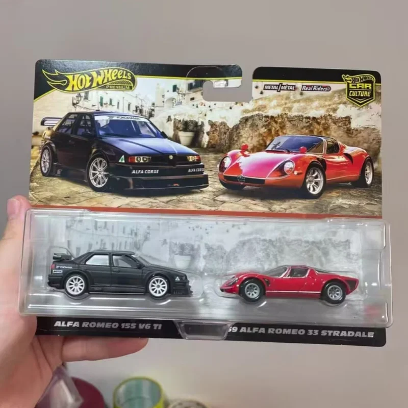Hot Wheels dubbele autoset HBL96 - Aangepaste collectie legeringsmodellen van Nissan Aston Martin Alfa Romeo - Nieuw cadeauspeelgoed voor verjaardag
