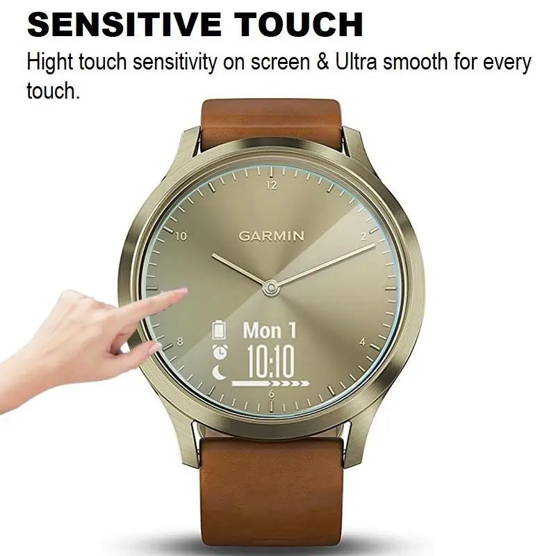 Pelindung layar jam tangan pintar, 5 buah Film pelindung Anti gores kaca Tempered untuk Garmin Vivomove HR