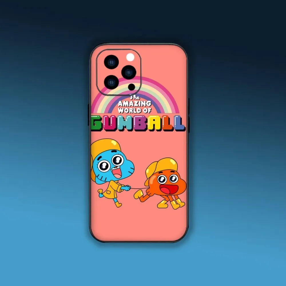 Cartoon Amazing World of Gumball Phone Case For iPhone Mini 11 12 13 Plus Pro Max 14 15 XR XS Black Shell