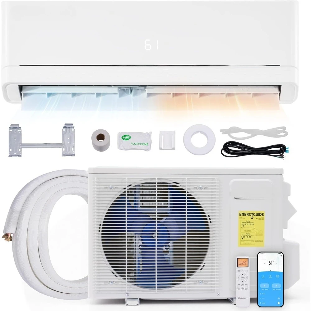 

Кондиционер-инвертор 12000 BTU (115В, SEER2) с функцией самоочистки и управлением через приложение, энергоэффективный, для доставки по США