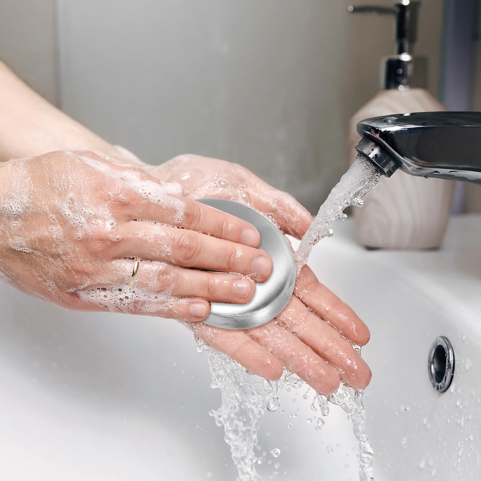 

Stainless Steel Soap Compact Odor Absorber Safe for All Skin Types Dishwasher Safe Travel Companion Stainless Steel Soap