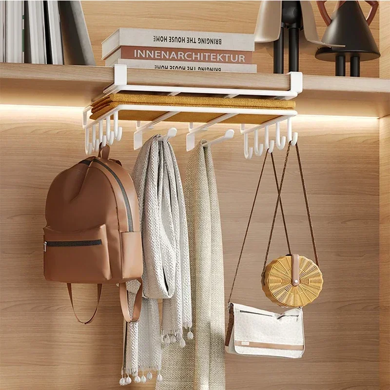 

F2 Non-punching Multi-functional Pot Lid Cutting Board Placement Storage Rack Cabinet Hanging Cabinet Lower Hanger For Kitchen