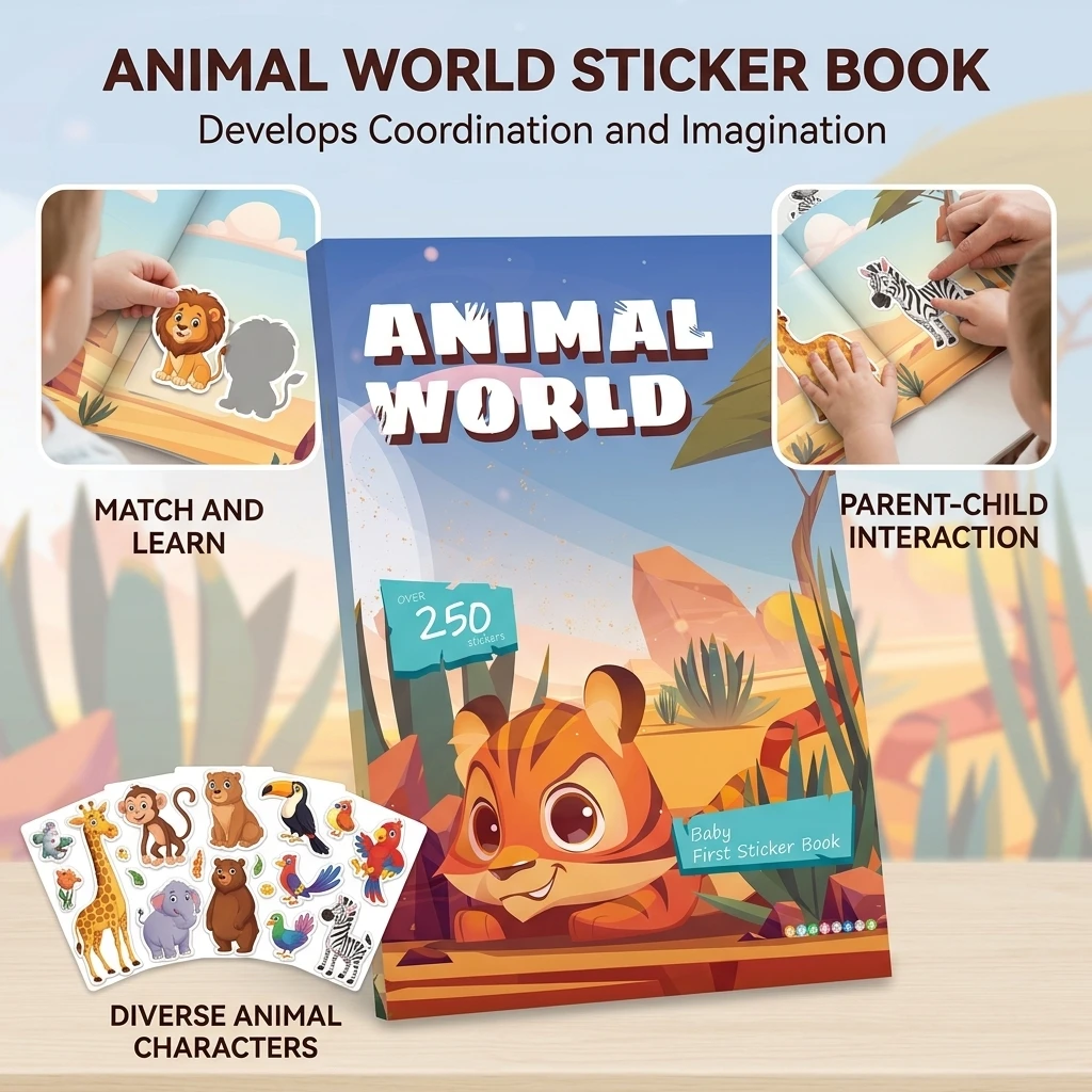 5-Book Set Children Educational Sticker Activity Books Focus Training Quiet Books Children's Enlightenment Stationery Sticker