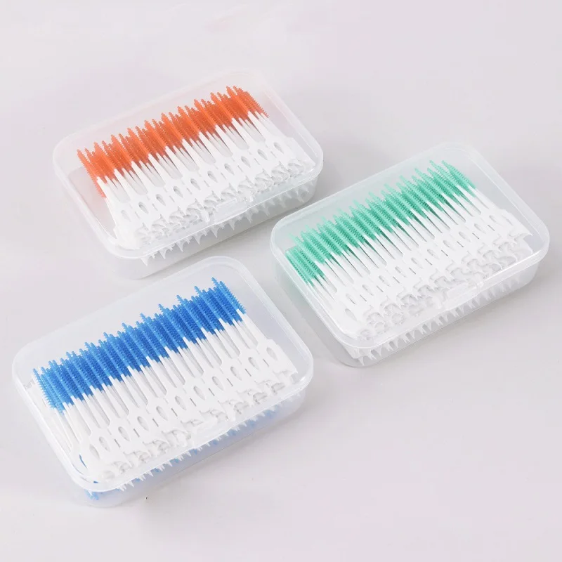 150/200pcs Interdental Silicone Brushes Dental Toothpicks Brush Between Teeth Silicone Toothpicks With Thread Oral Cleaning Tool