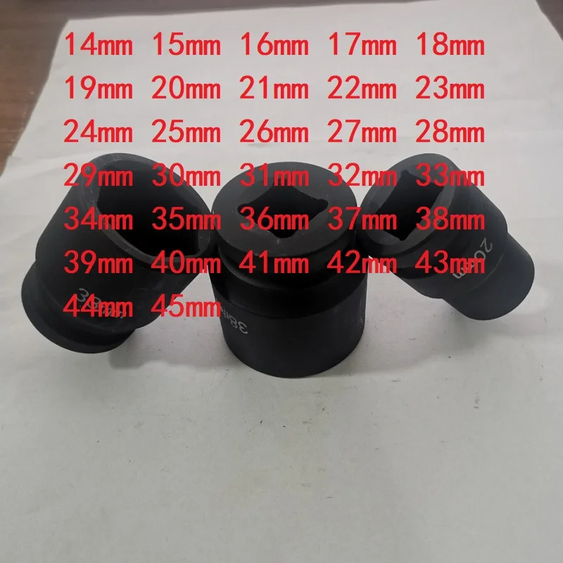 

3/4 Impact Hex Black Air Sockets 14mm 15mm 16mm 17mm 18mm 19mm 21mm 22mm 23mm 24mm 27mm 30mm 33mm 34mm 35mm 38mm 39mm 41mm 45mm