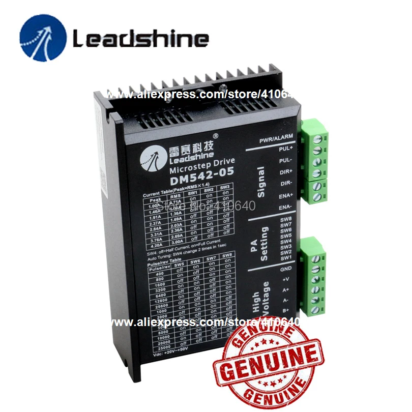 3 قطع Leadshine DM542-05 1A - 4.2A 20-50VDC ل نيما 17 نيما 23 42 57 السائر 25000 نبض لكل rev شحن مجاني