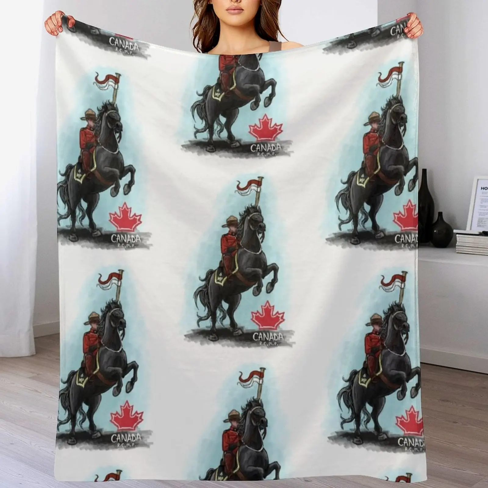 Royal Canadian Mounted Police (R.C.M.P) Throw Blanket cosplay anime Camping Blankets