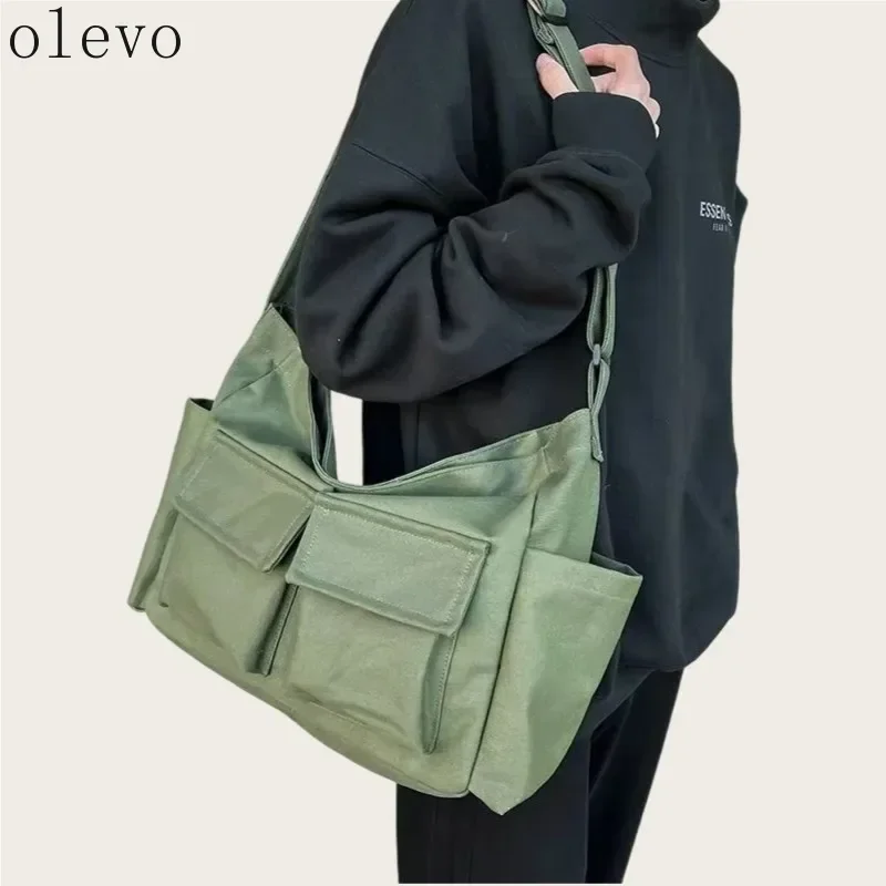 

Мужская холщовая сумка почтальона для уличной спецодежды | Художественный рюкзак через плечо для отдыха большой емкости для студентов