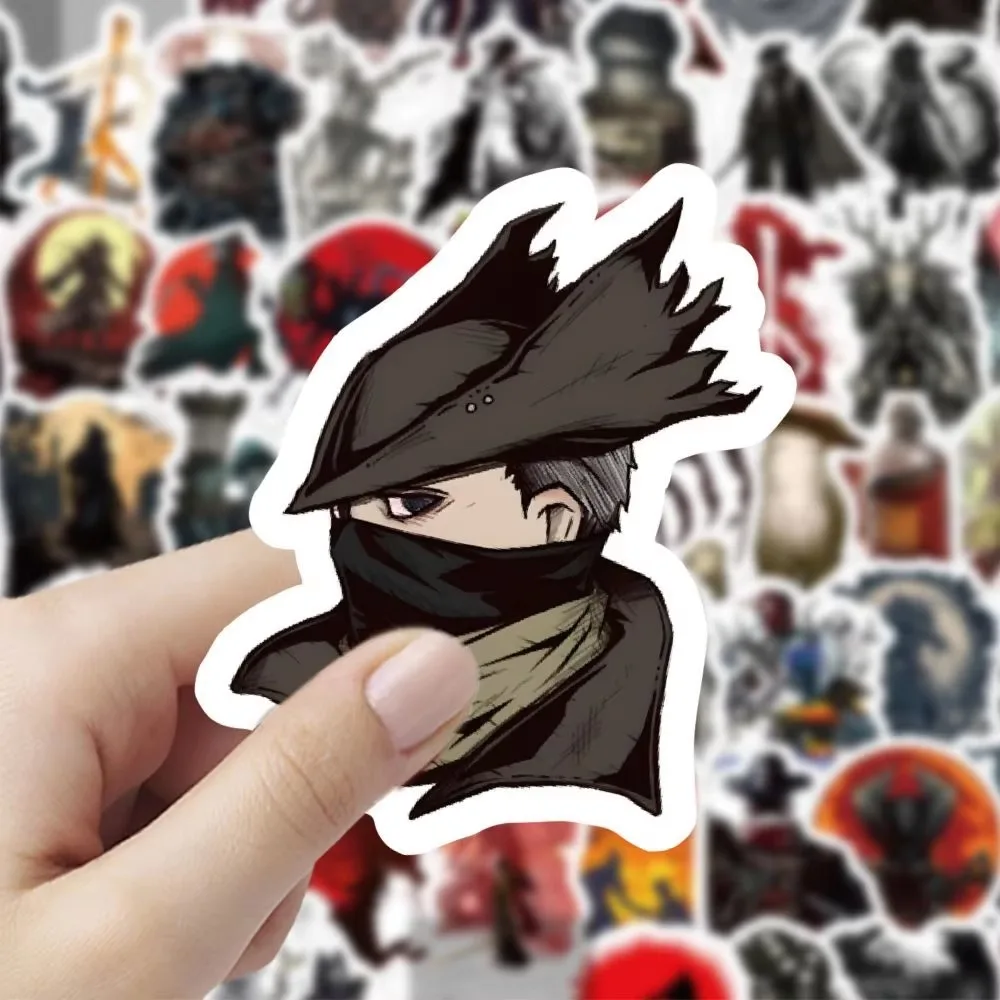 60 قطعة/المجموعة لعبة Bloodborne Grafiti ملصقات الإبداعية الزخرفية جراب هاتف الكمبيوتر المحمول دفتر سكيت دراجة نارية دراجة