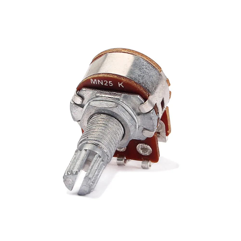 Mn25k 25K Ohm Guitar Potentiometer Linear Taper Dual Deck Blend Balance Pickup Control Split Shaft Coarse Knurling High Quality