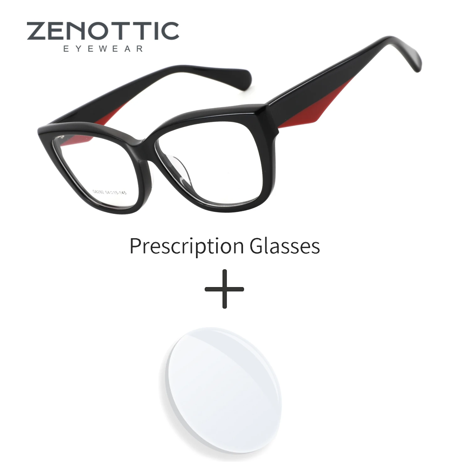 

ZENOTTIC (M Size) New Fashion Square Progressive Prescription Eyewear Woman Men Acetate Myopia Glasses Optical Eyeglasses