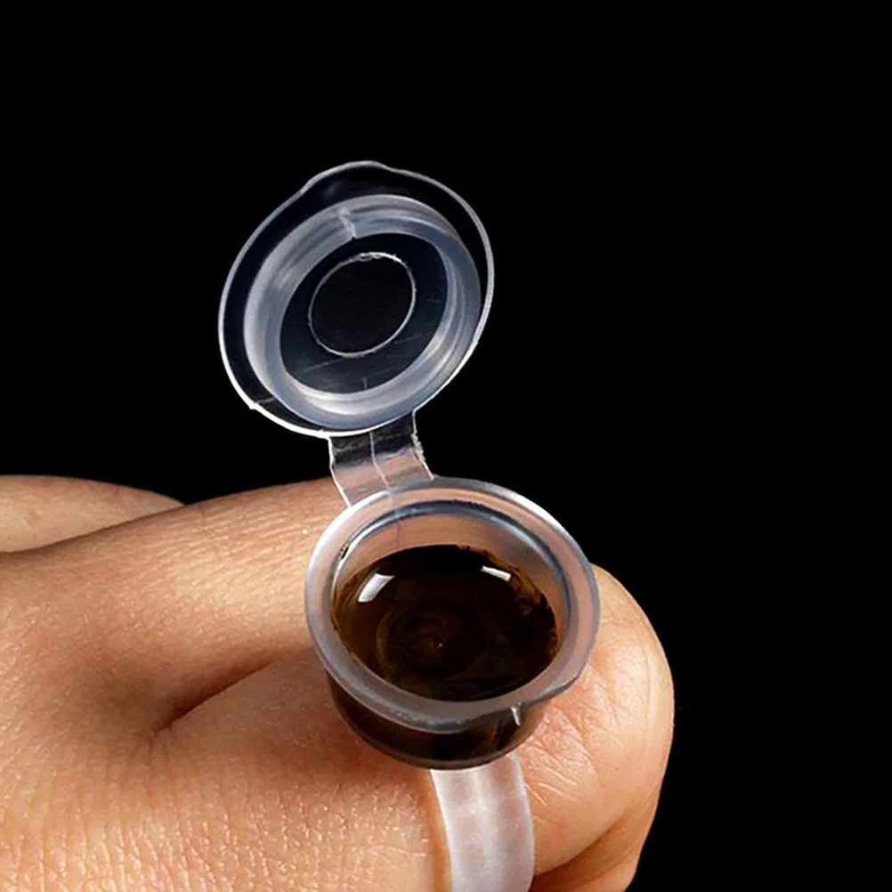 

50pcs Plastic Pigment Ring Cups Ink Rings Accessories For Eyelash Extensions Microblading Glue Remover