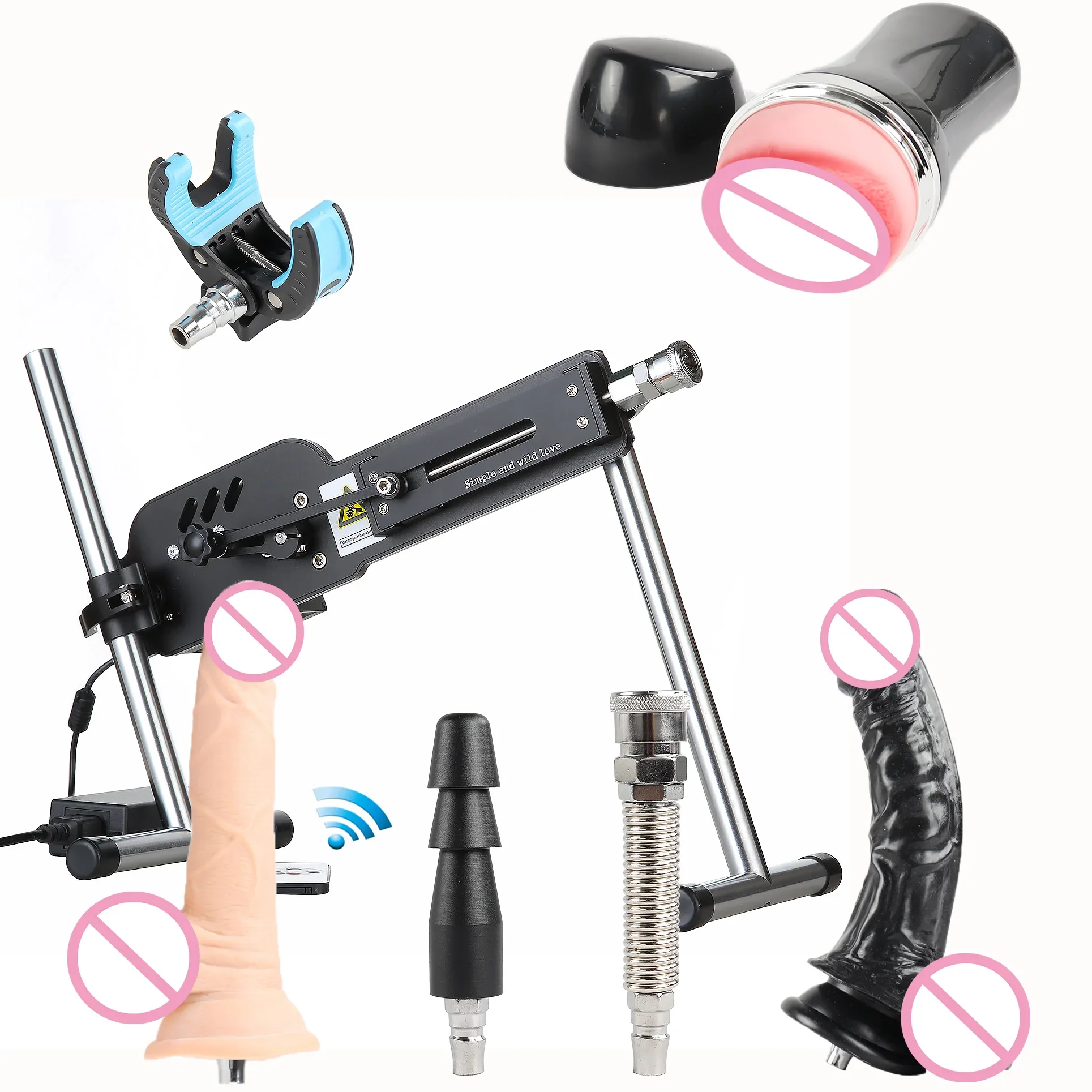 FREDORCH Sex Machine 70W Motor Sex Masturbation with Dildos  Automatic Mute Love Retractable Machine Vibrator Sex Toys for Women 70W Motor