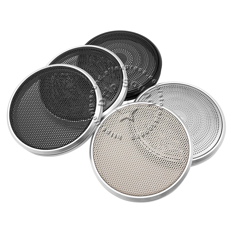 Copertura della rete di conversione della griglia dell'altoparlante da 3,5 pollici 91,5 mm Modifica audio per auto Cerchio decorativo Maglia completamente in metallo con anello filettato