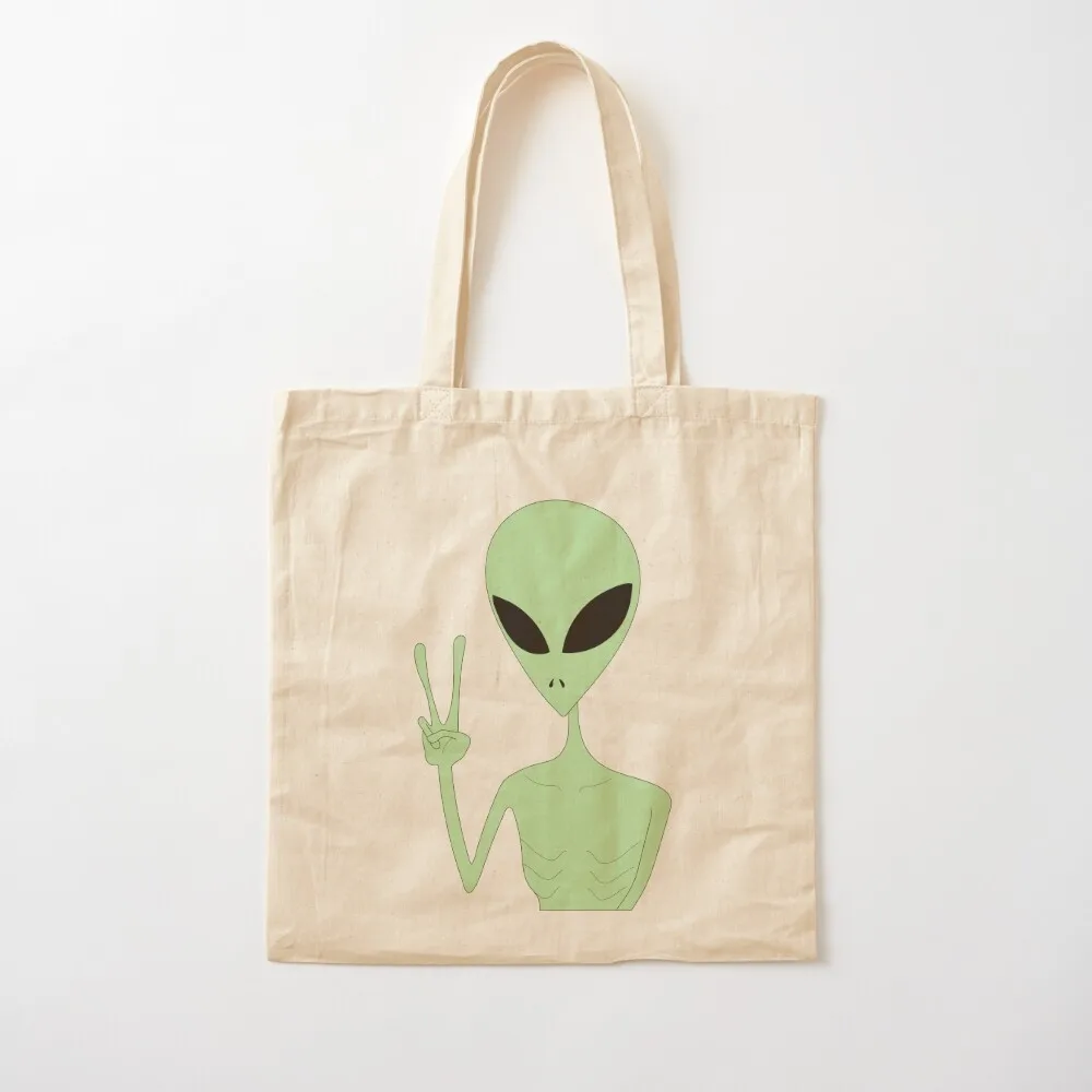 Peace Alien Tote Bag Women's beach bags canvas tote bags Women's shopper bag