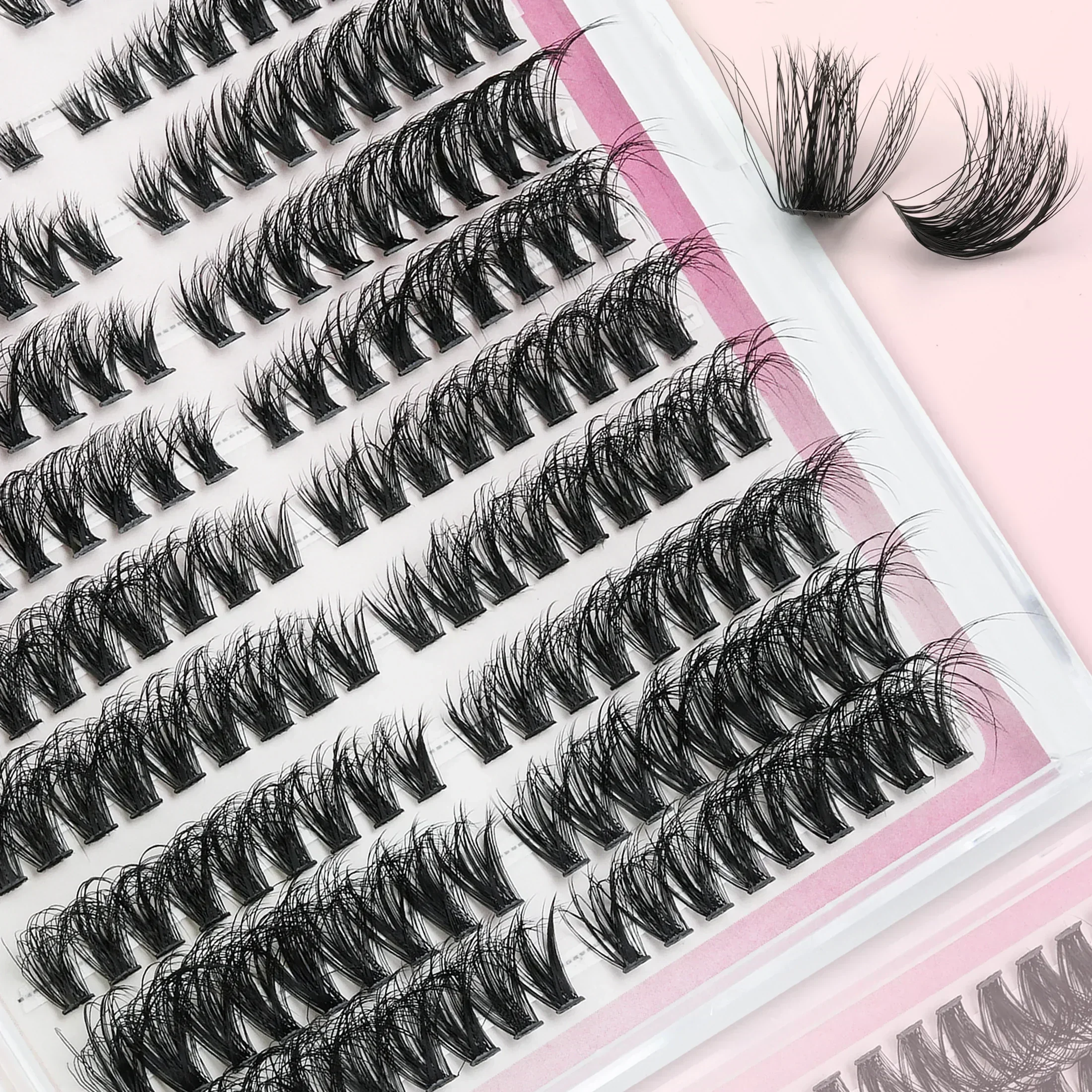 D-Curl Lash Clusters 216-Cluster Large Quantity Beginner-Friendly Easy Apply Reusable High-Quality False Eyelashes