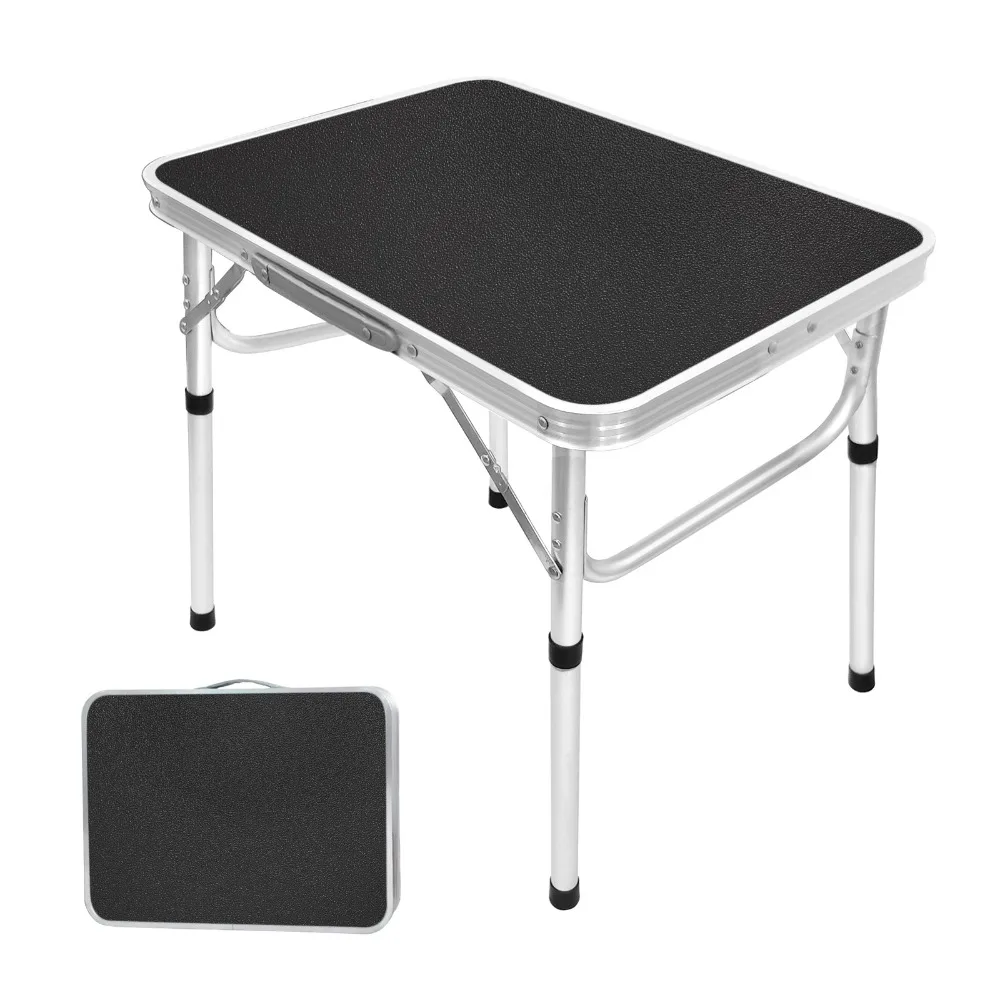 Portable Aluminum Folding Camping Table Adjustable Height Foldable Outdoor Picnic Table for BBQ Travel Beach Backyard