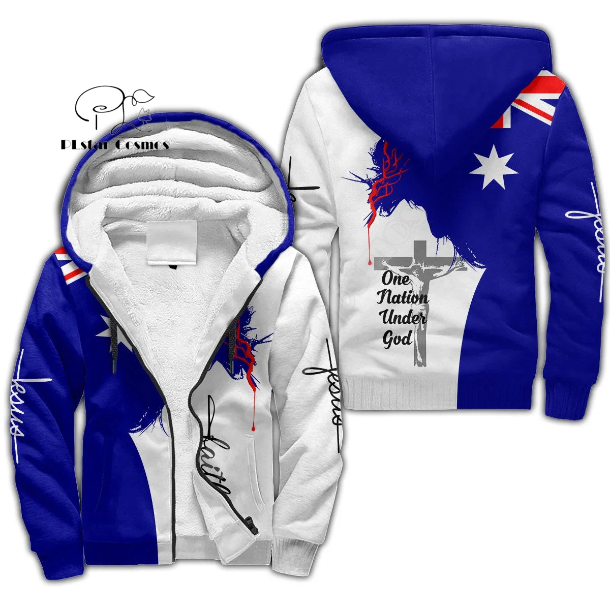 Custom Name Country Flag Australia Aborigine Culture Tribal 3DPrint Men/Women Streetwear Winter Coat Fleece Jacket Zip Hoodies W