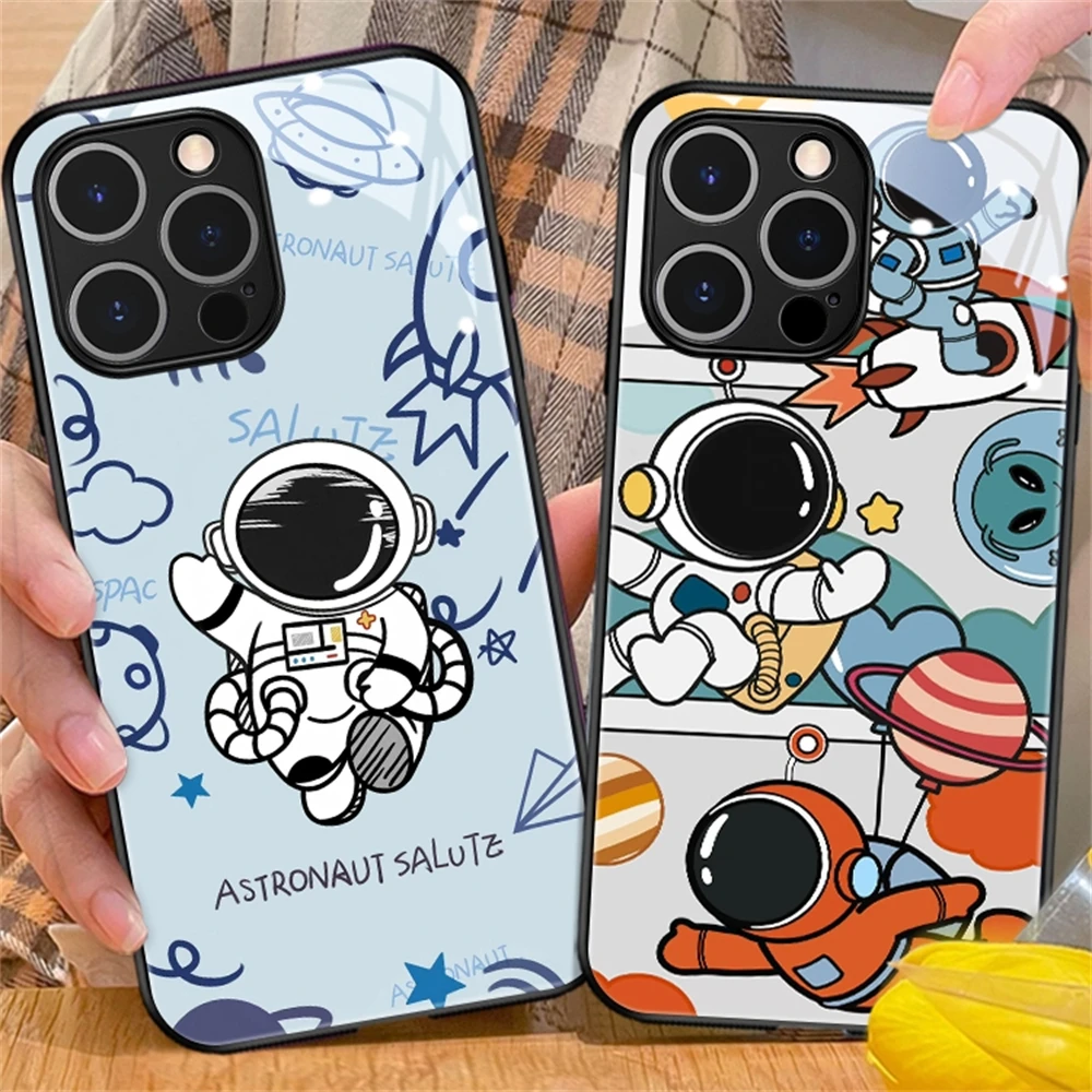 2026 Beliebte Astronauten-Sound-Control-LED-Flash-Hüllen Leuchtende Glasabdeckung für iPhone Air 17 E 16 E 15 14 13 12 11 Pro Max Plus – Detail 26